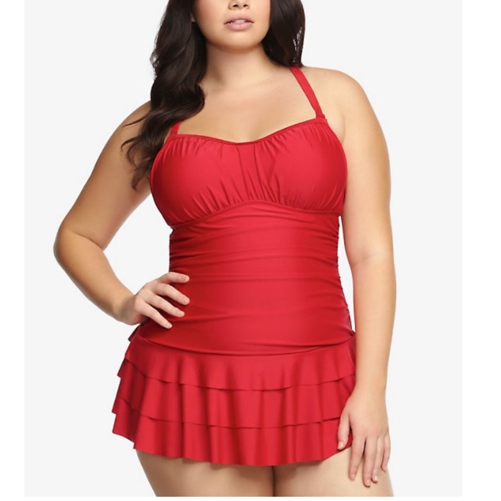 SKIRTED ONE-PIECE SWIMSUIT